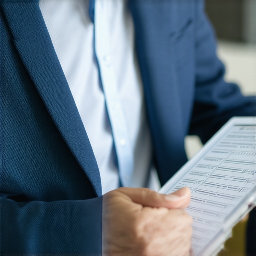 Legal Insurance Planning for Business Growth 2024 Business owner analyzing legal insurance options on tablet in office environment