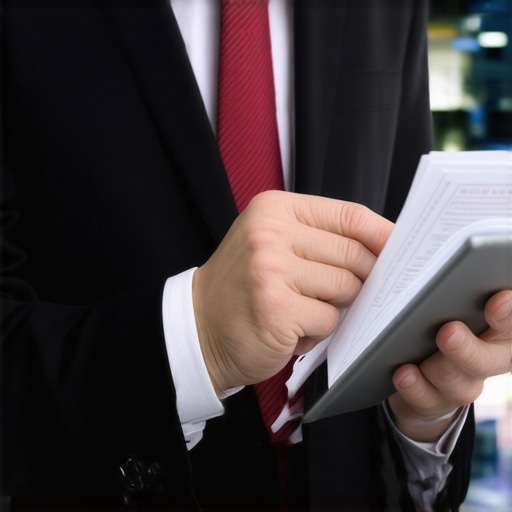 Strategic Legal Planning for Businesses Lawyer analyzing legal documents with a digital tablet for strategic planning.