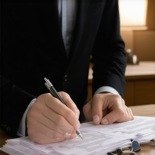 Legal Strategy Meeting for Business Protection Business owner consulting with lawyer about legal insurance plans