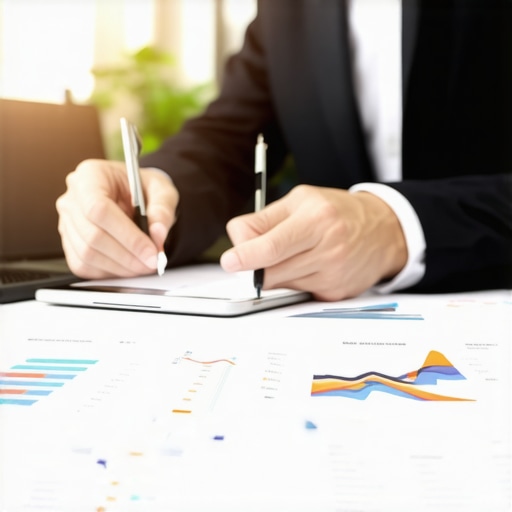 Businessperson using digital tools for insurance oversight