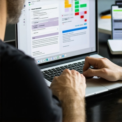 Person reviewing insurance policies on a laptop with digital management tools