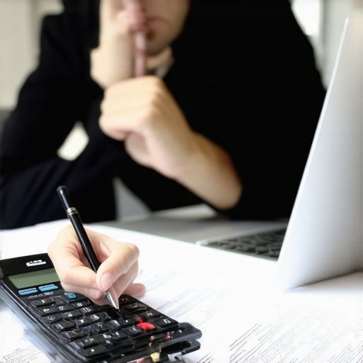 Person analyzing insurance documents and financial data for better coverage
