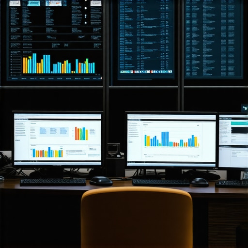 Person analyzing insurance and risk management dashboards on computer screens