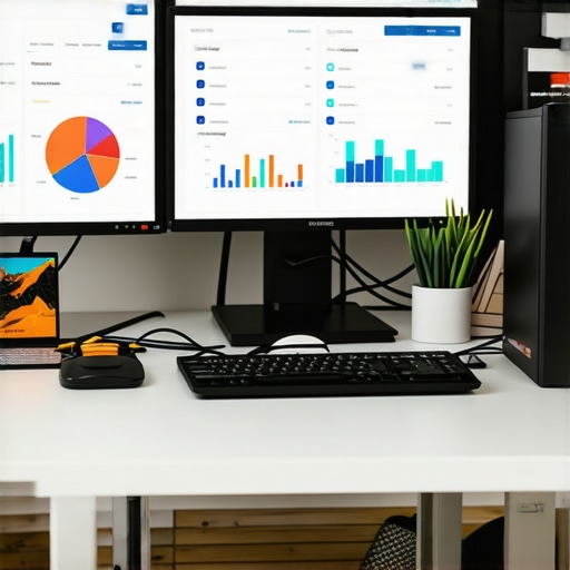 Insurance Management Tools in Action Person managing insurance policies on dual monitors with analytics software.