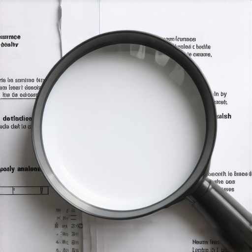 Analyzing insurance policies for hidden clauses Magnifying glass examining insurance document highlighting fine print.