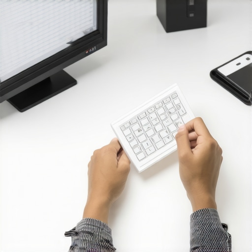 Ensuring Seamless Insurance Data Management Person reviewing devices and backup software to maintain insurance data integrity.