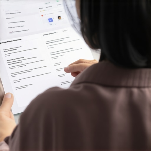 Reviewing AI-Related Insurance Coverage Person examining insurance documents with focus on AI and digital content coverage.